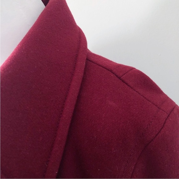 J Crew Red Double Breasted Peacoat Size Medium Wool Blend NWOT - Picture 8 of 8